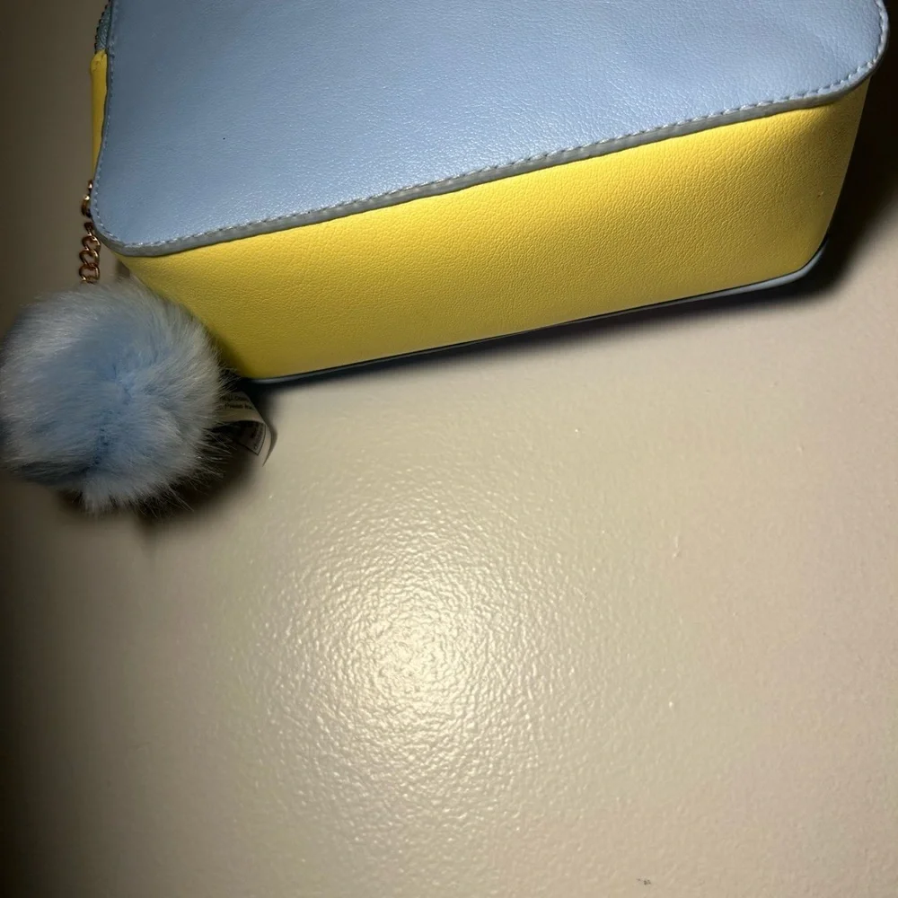 Pastel Kids Crossbody Bag with Ice Cream Charm - Blue, Pink & Yellow